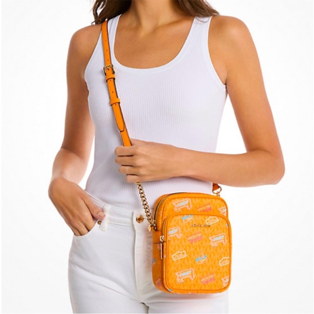 Michael Kors Bag Crossbody Orange Retro Pattern NEW NWT Gift Gifting Holidays
